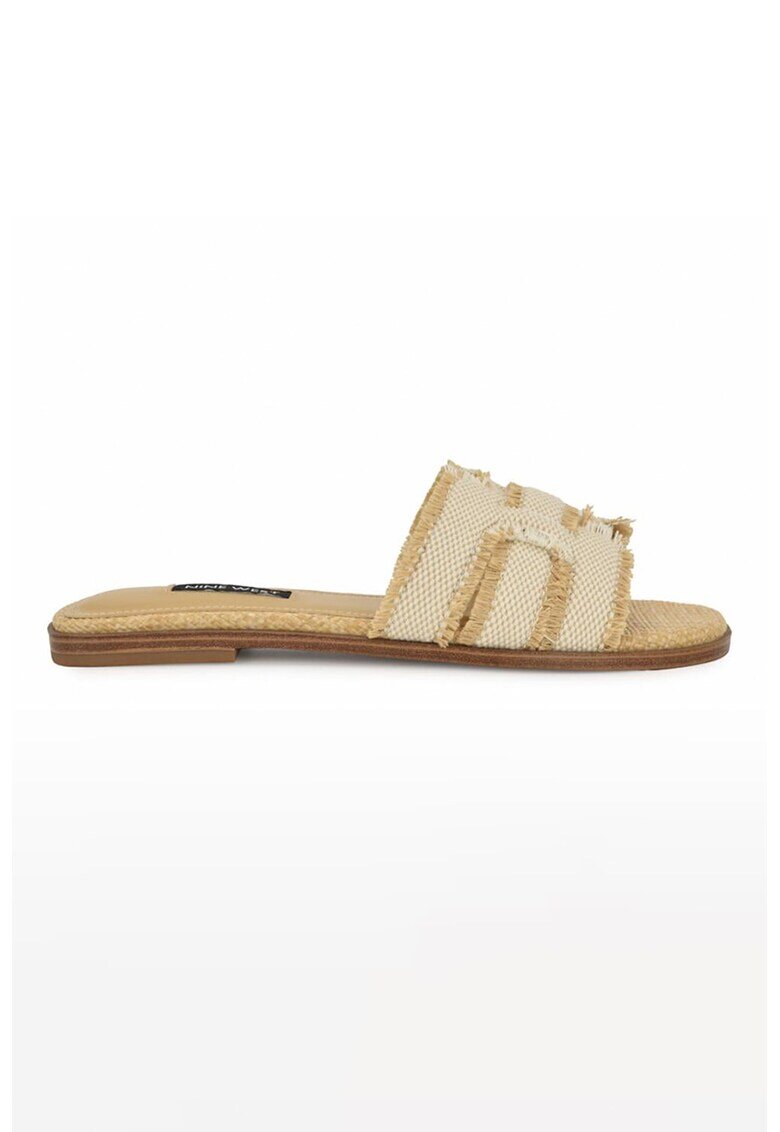 NINE WEST Papuci cu franjuri Germany - Alb fildes/Caramel