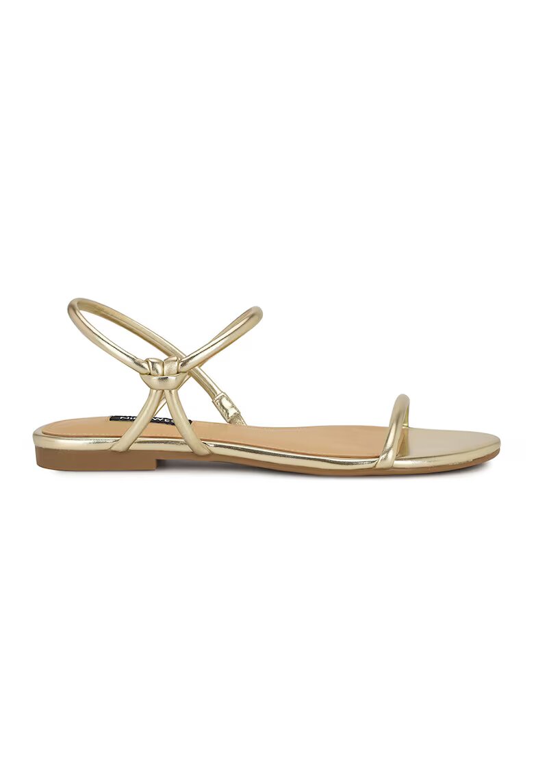 NINE WEST Sandale cu talpa plata si varf rotund Maizy - Auriu