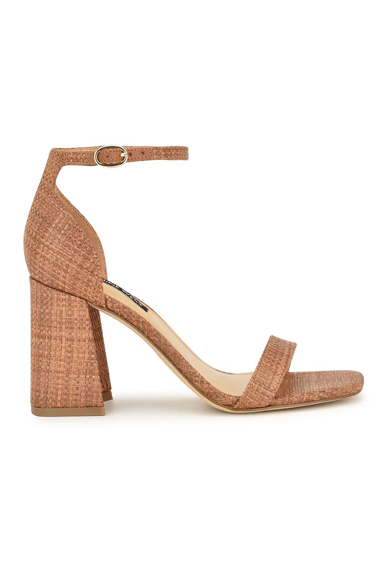 NINE WEST Sandale cu toc masiv Ilea - Maro camel