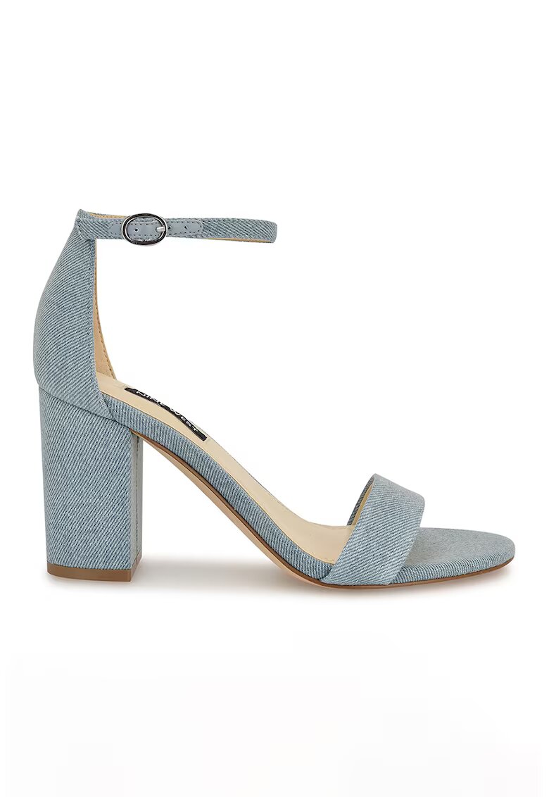 NINE WEST Sandale cu toc masiv Toniann - Albastru deschis