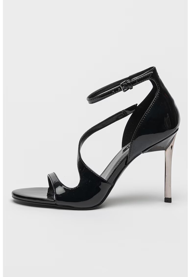 NINE WEST Sandale cu toc si aspect lucios Shimmy - Negru