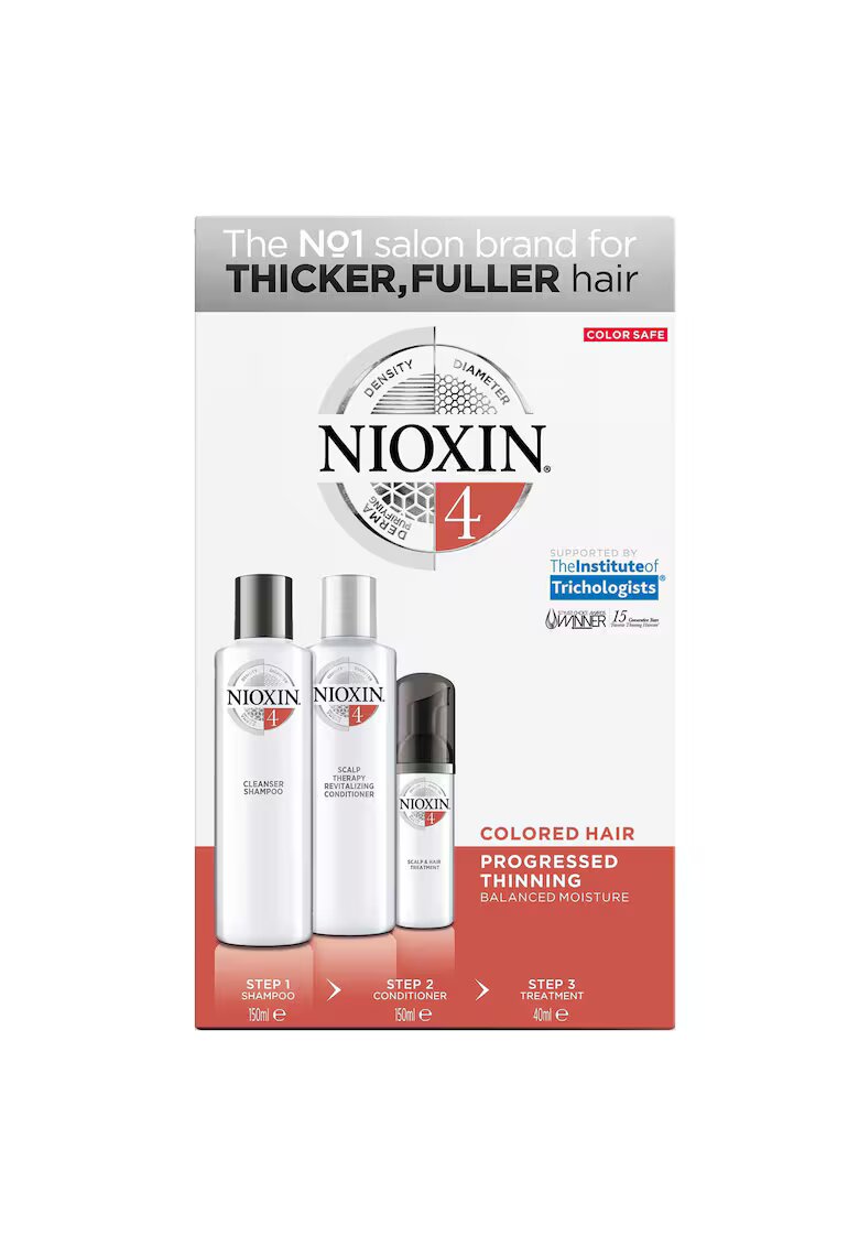 Nioxin Kit impotriva caderii parului System 4: Sampon + Balsam + Tratament - 340 ml