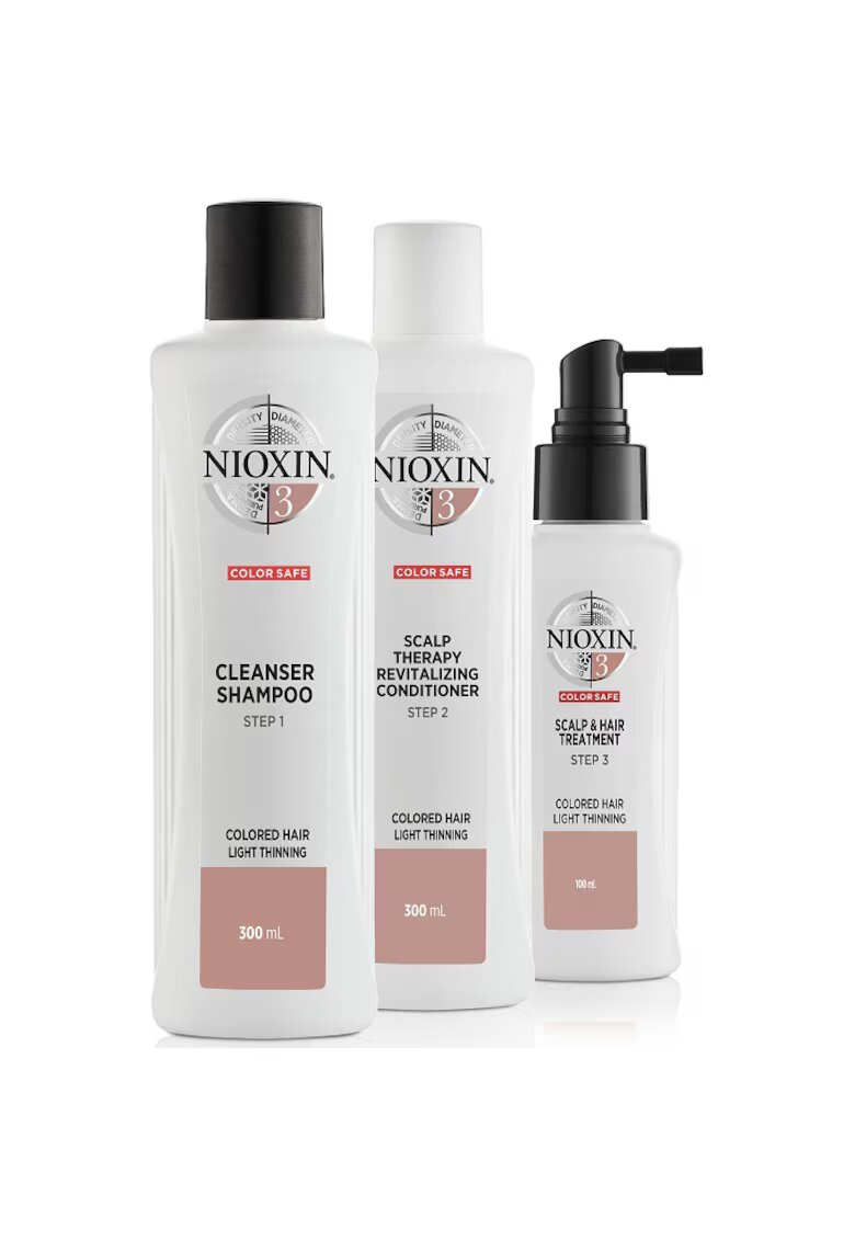 Nioxin Kit impotriva caderii parului vopsit System 3 - 300 ml+300 ml+100 ml