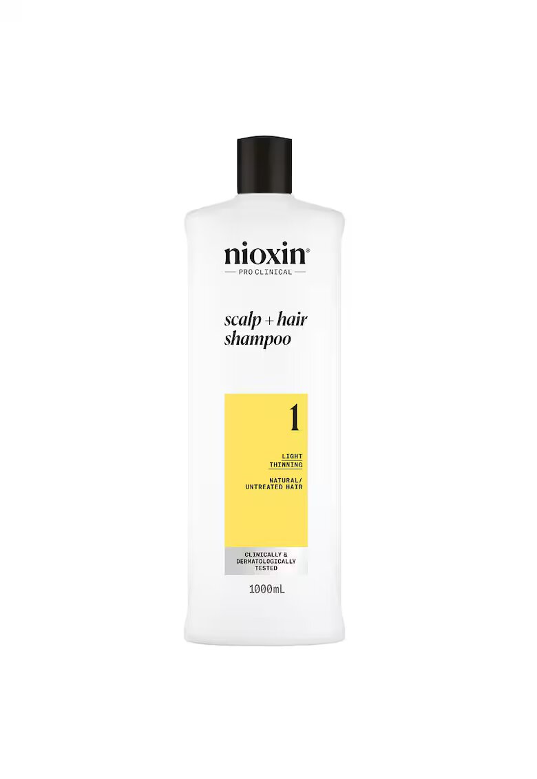 Nioxin Sampon profesional fortifiant impotriva ruperii System 1 Scalp + Hair pentru par natural cu aspect usor subtiat - 1 l
