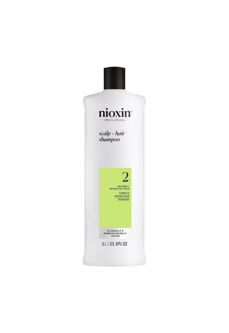 Nioxin Sampon profesional fortifiant impotriva ruperii System 2 Scalp + Hair pentru par natural afectat de subtiere avansata - 1 l