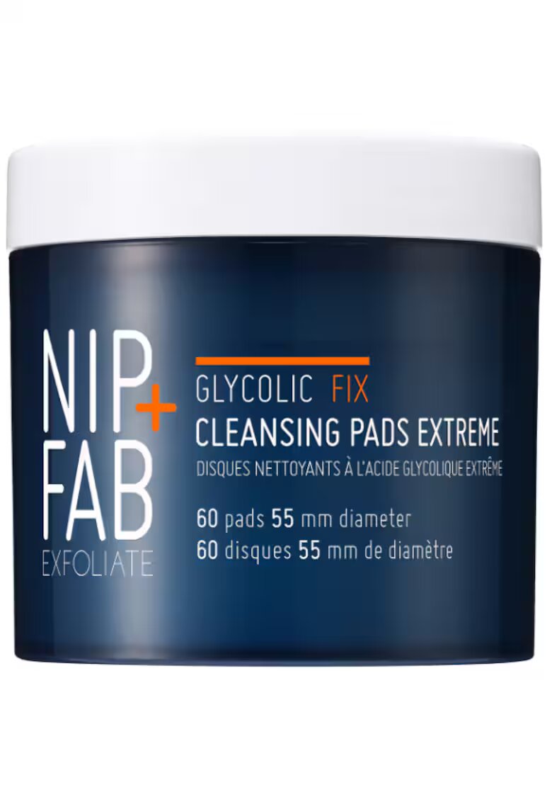 NIPFAB Dischete pentru curatarea fetei Glycolic Fix X-treme Pads - 60 buc