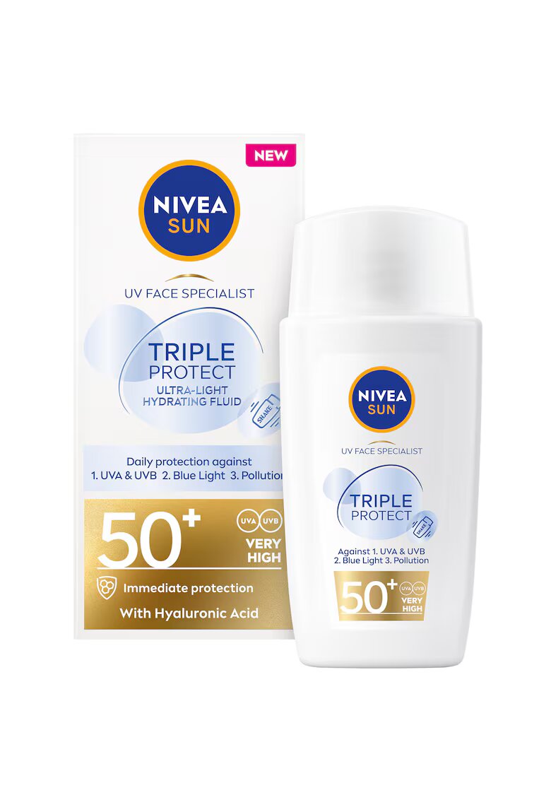 Nivea Fluid pentru ten SUN Triple Protect cu SPF50+ - 40 ml