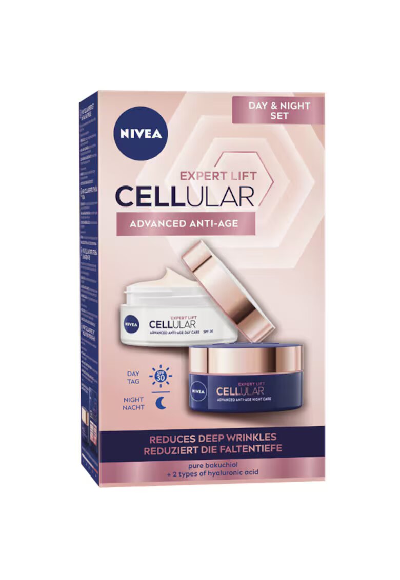 Nivea Pachet Hyaluron Cellular Filler + Elasticity Reshape: Crema de zi SPF30 - 50 ml + Crema de noapte - 50 ml