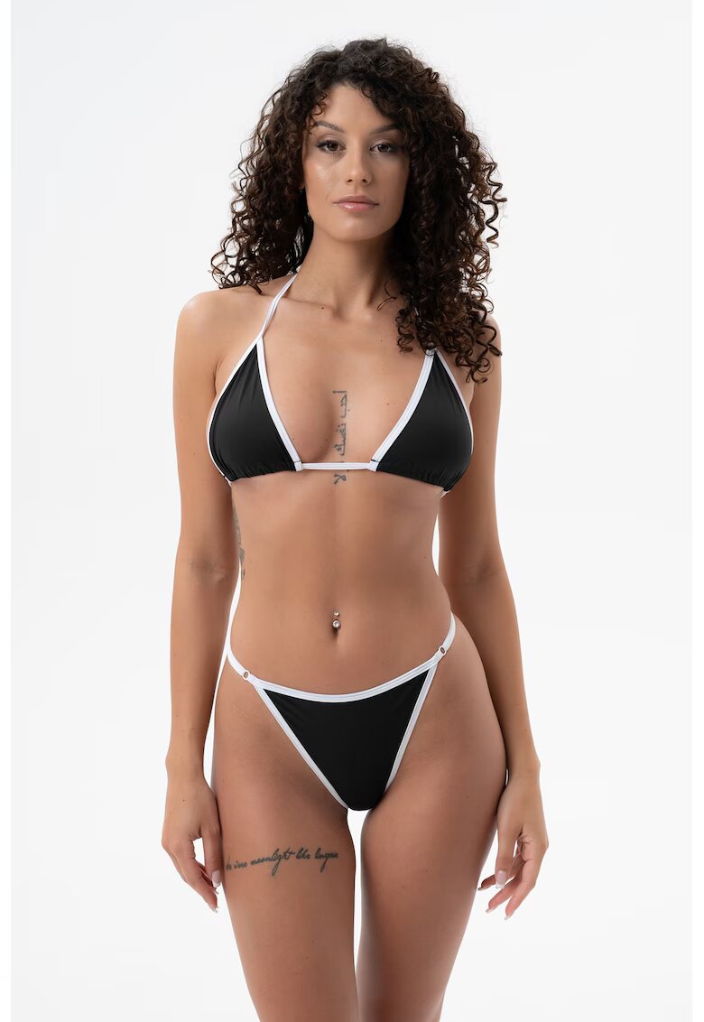 NL4YOU Costum de baie cu logo - 2 Piese - Alb/Negru
