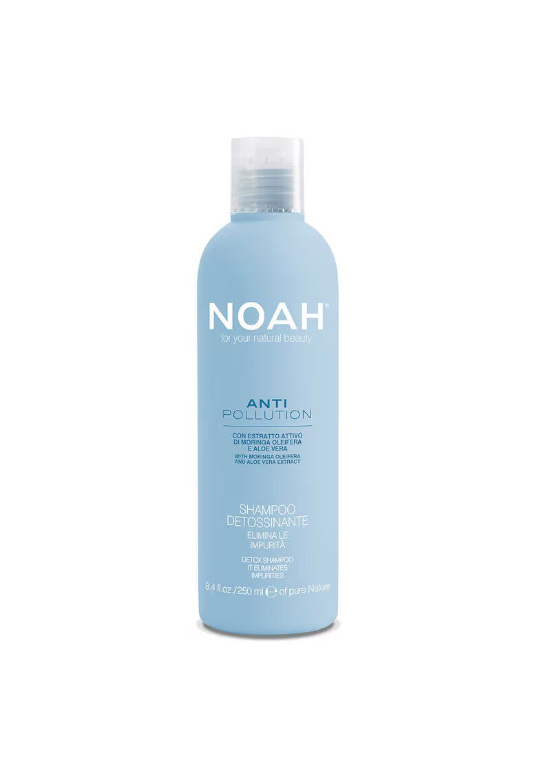 NOAH Sampon detoxifiant Anti Pollution cu moringa si aloe vera pentru toate tipurile de par - 250 ml