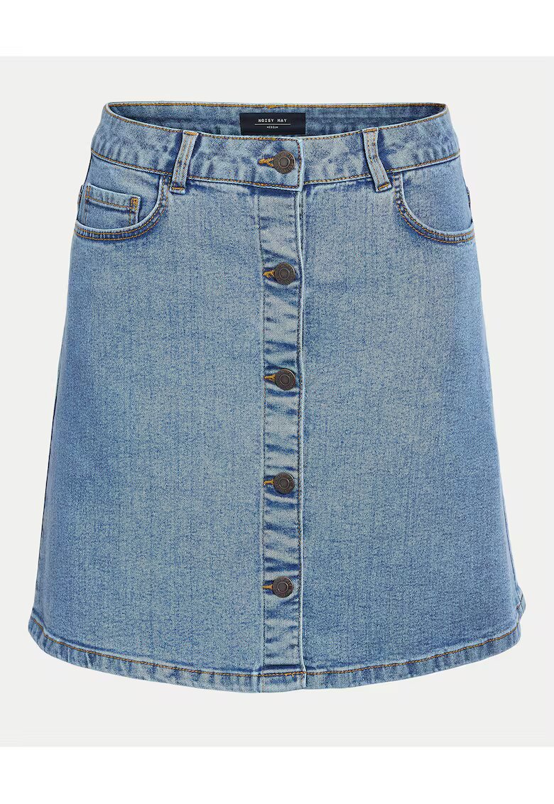 Noisy May Fusta denim albastru deschis - bumbac - poliester - viscoza