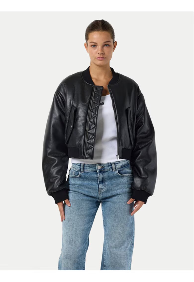 Noisy May Geaca dama - 304689017 - Piele ecologica - Negru - Negru
