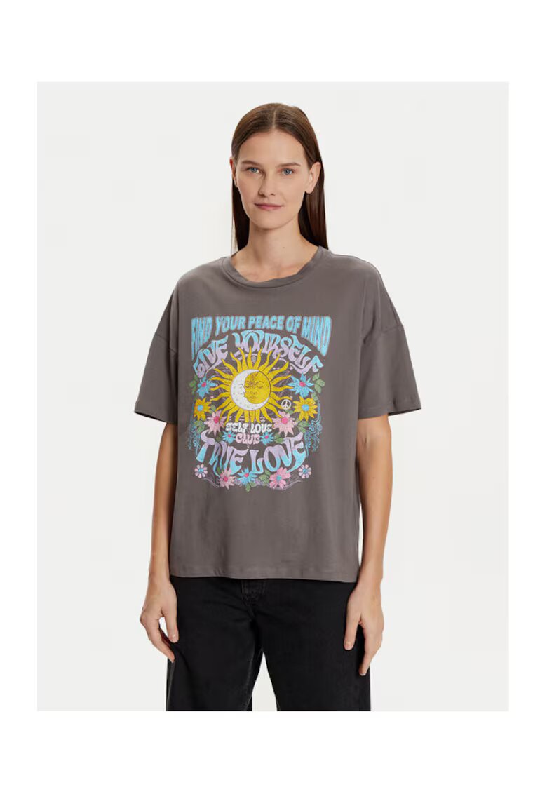 Noisy May Tricou dama - 304907326 - Bumbac - Gri - Gri