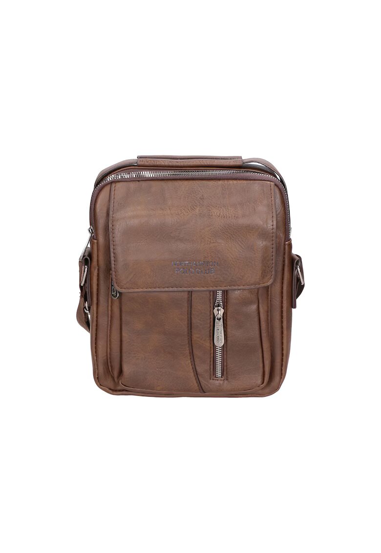 Northampton Polo Club Geanta crossbody de piele ecologica cu barete ajustabile 24507 - Maro inchis