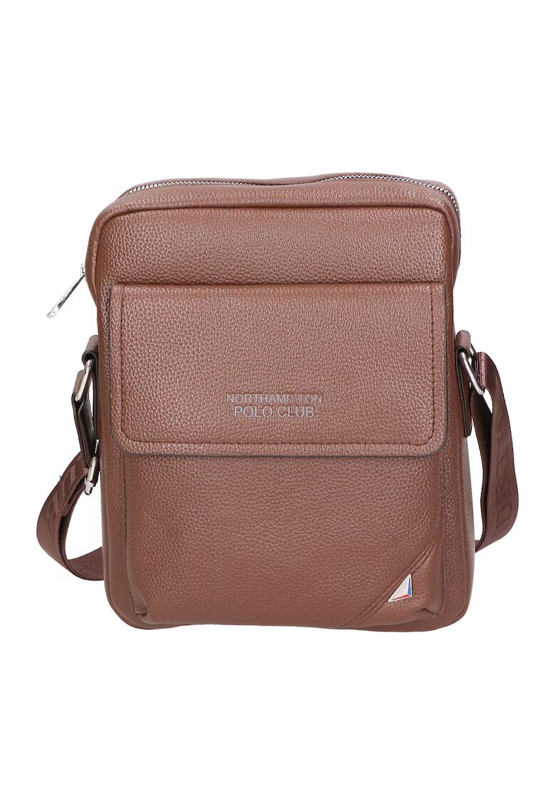 Northampton Polo Club Geanta crossbody de piele ecologica cu buzunar cu clapa 24505 - Maro deschis