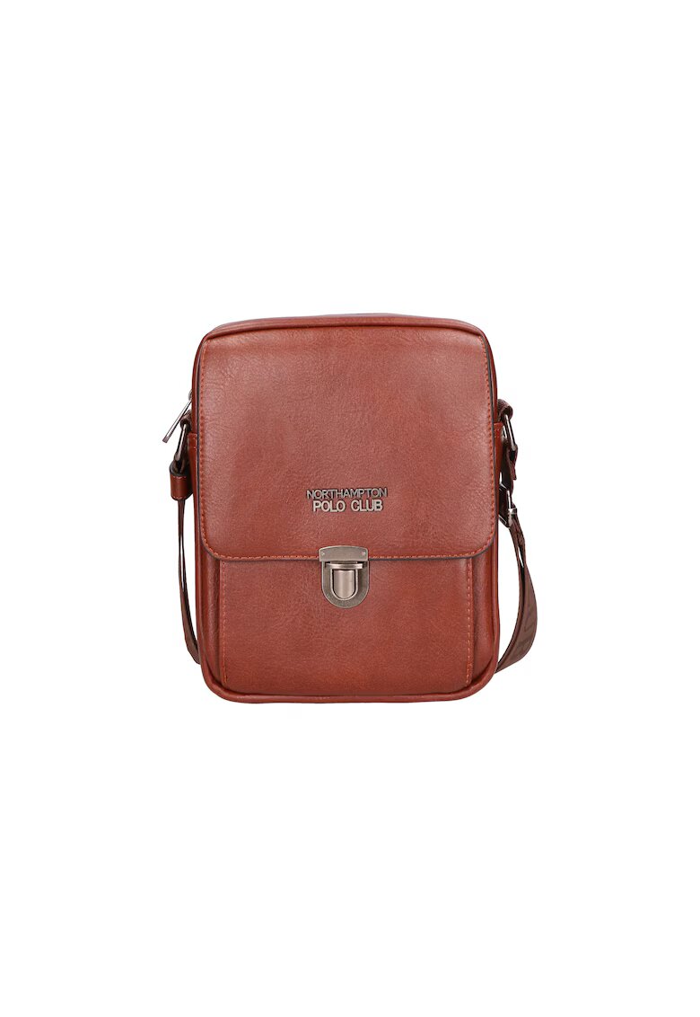Northampton Polo Club Geanta crossbody de piele ecologica cu buzunar frontal - Maro
