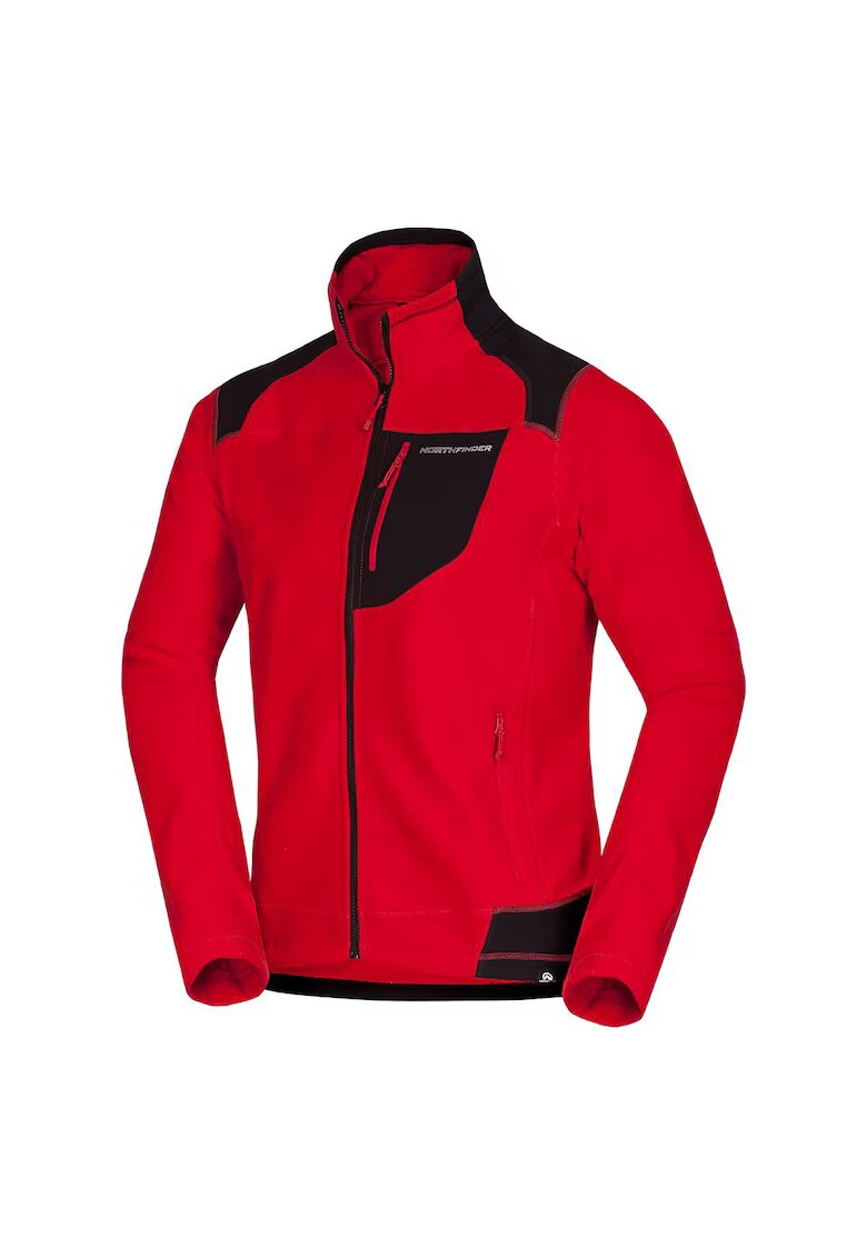 NORTHFINDER BENDIK – bluza fleece de drumetie pentru barbati - Rosu inchis