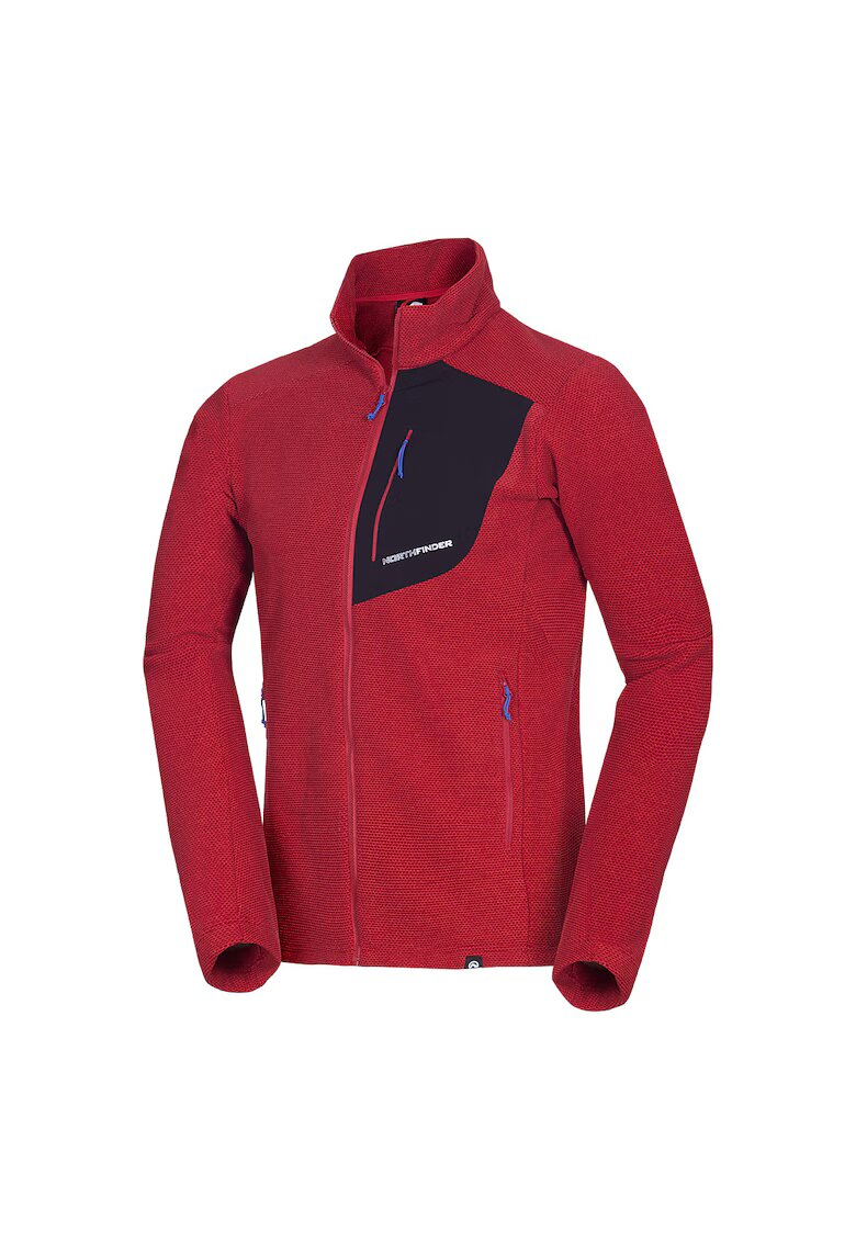 NORTHFINDER Bluza fleece melange barbati Trugberg - Rosu inchis