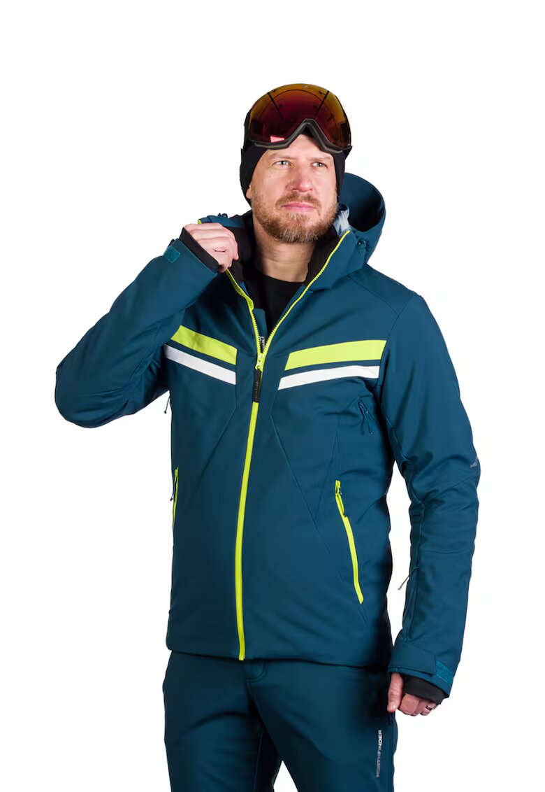 NORTHFINDER Geaca cu gluga pentru schi - Verde neon/Albastru petrol