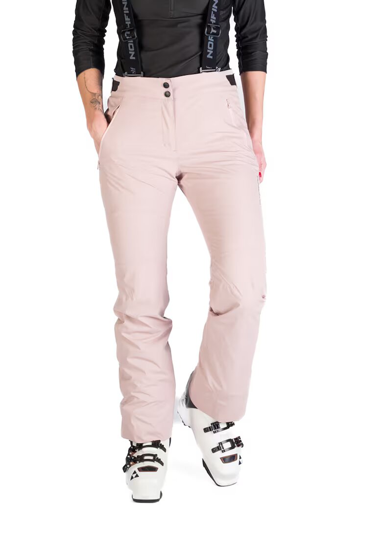 NORTHFINDER Pantaloni schi 10K/10K cu bretele dama Tamera - Roz pal