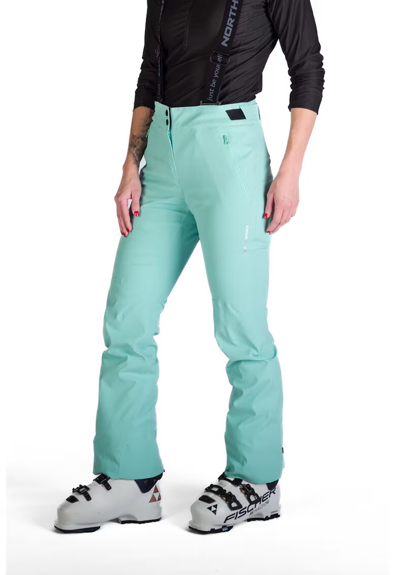 NORTHFINDER Pantaloni schi 10K/10K cu bretele dama Tamera - Verde deschis