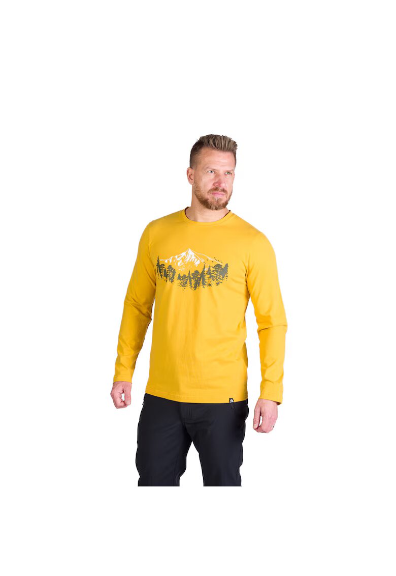 NORTHFINDER Tricou bumbac cu maneca lunga barbati Stewart - Galben