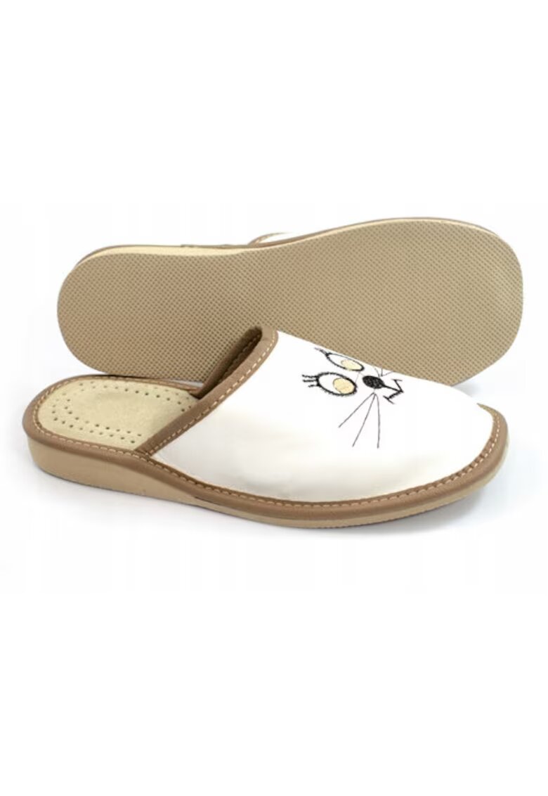 NOWO Papuci - Piele - Bej - Marimea