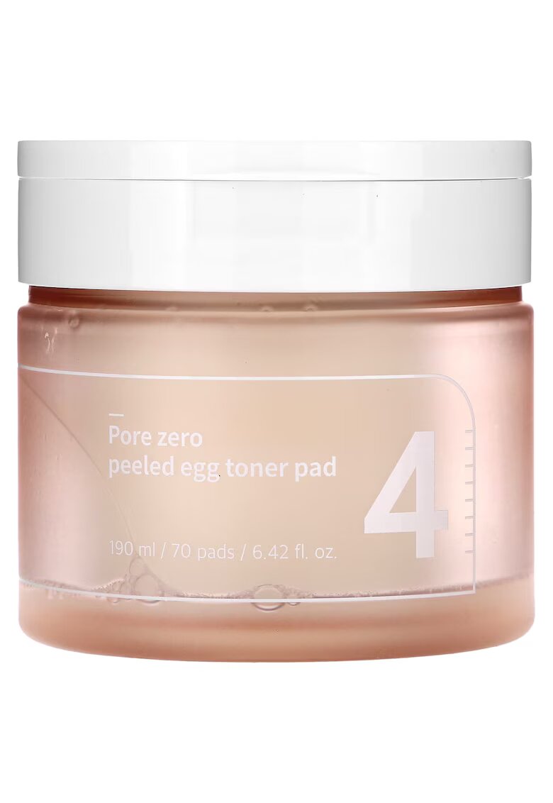NUMBUZIN Discuri pentru ten cu niacinamide impotriva porilor - No. 4 Pore Zero Peeled Egg Toner Pad - 70 buc