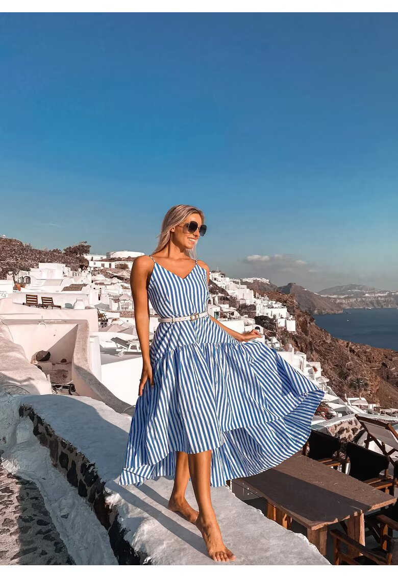 Nympha Clothing Rochie in dungi Oia - Albastru