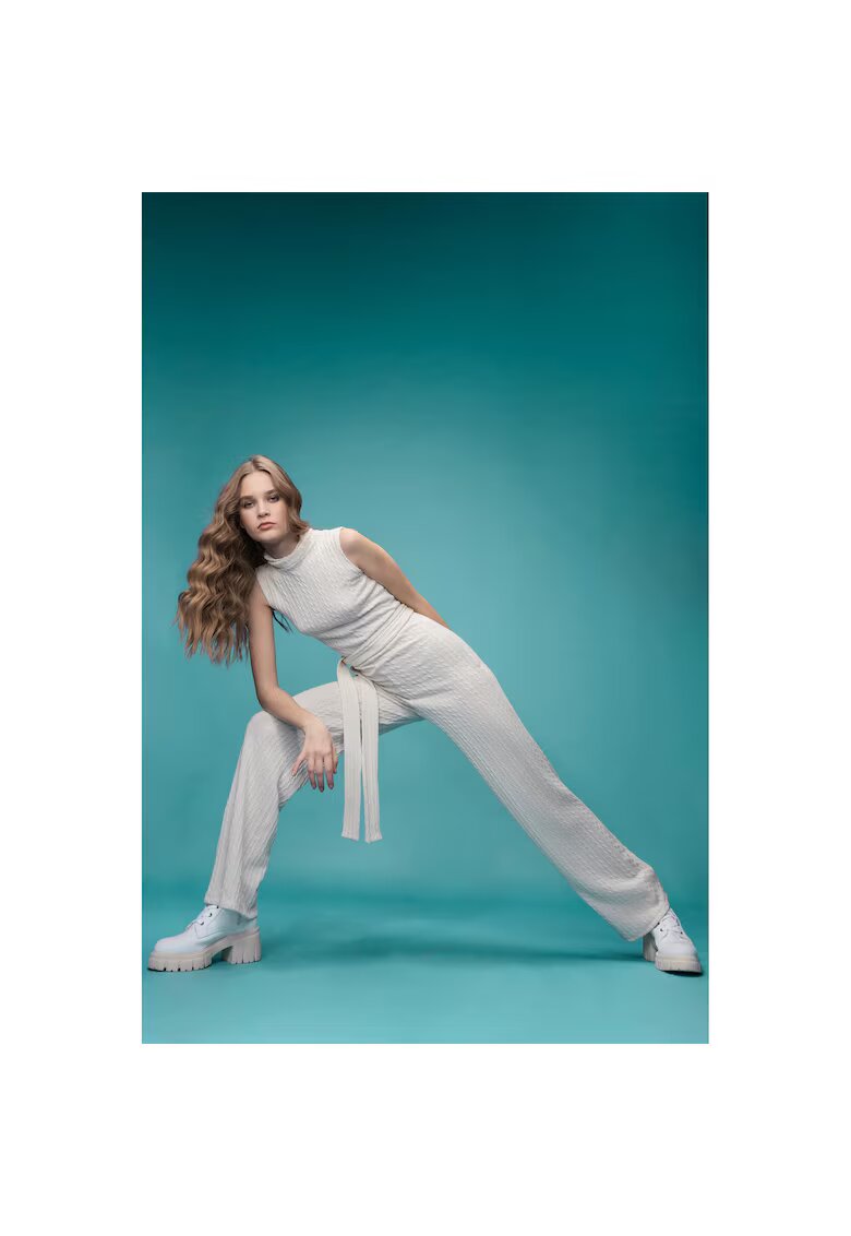 Nympha Clothing Salopeta fara maneci cu cordon Kirsi - Alb