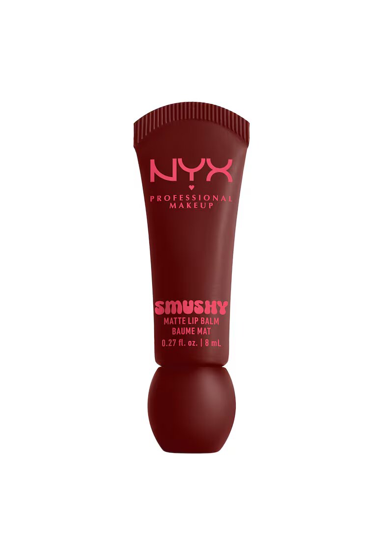 NYX Professional Makeup Balsam de buze cu aspect mat Smushy - culoare usor de estompat - 8 ml - Smudge Fudge