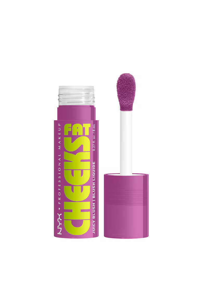NYX Professional Makeup Blush lichid Fat Cheeks - rezistenta indelungata pana la 12 ore - nu se estompeaza - 8 ml - Blueberry Burst