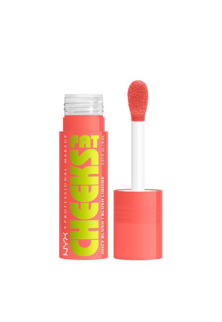 NYX Professional Makeup Blush lichid Fat Cheeks - rezistenta indelungata pana la 12 ore - nu se estompeaza - 8 ml - Papaya Plump