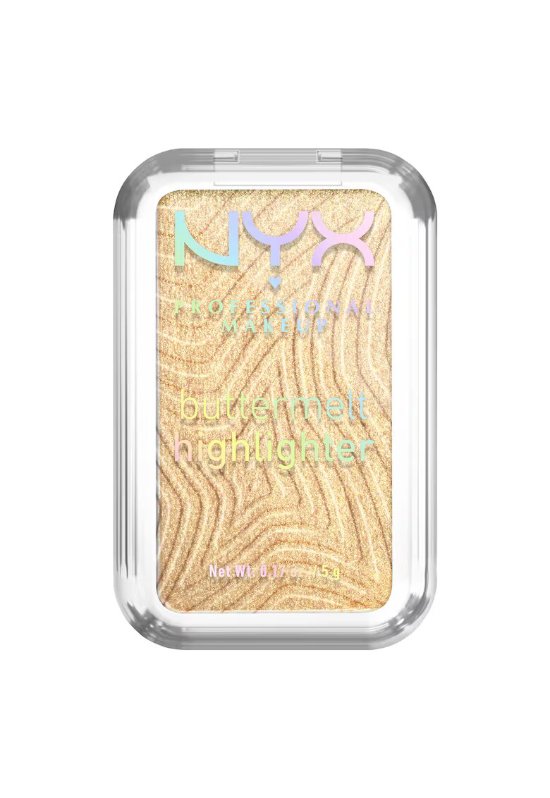 NYX Professional Makeup Iluminator pudra Buttermelt formula cremoasa - 12H rezistenta - 5 g - Butta Than Gold