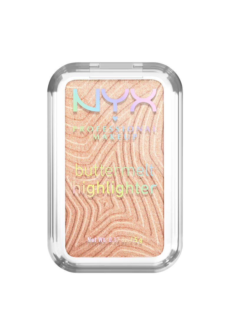 NYX Professional Makeup Iluminator pudra Buttermelt formula cremoasa - 12H rezistenta - 5 g - Glaze It Butta