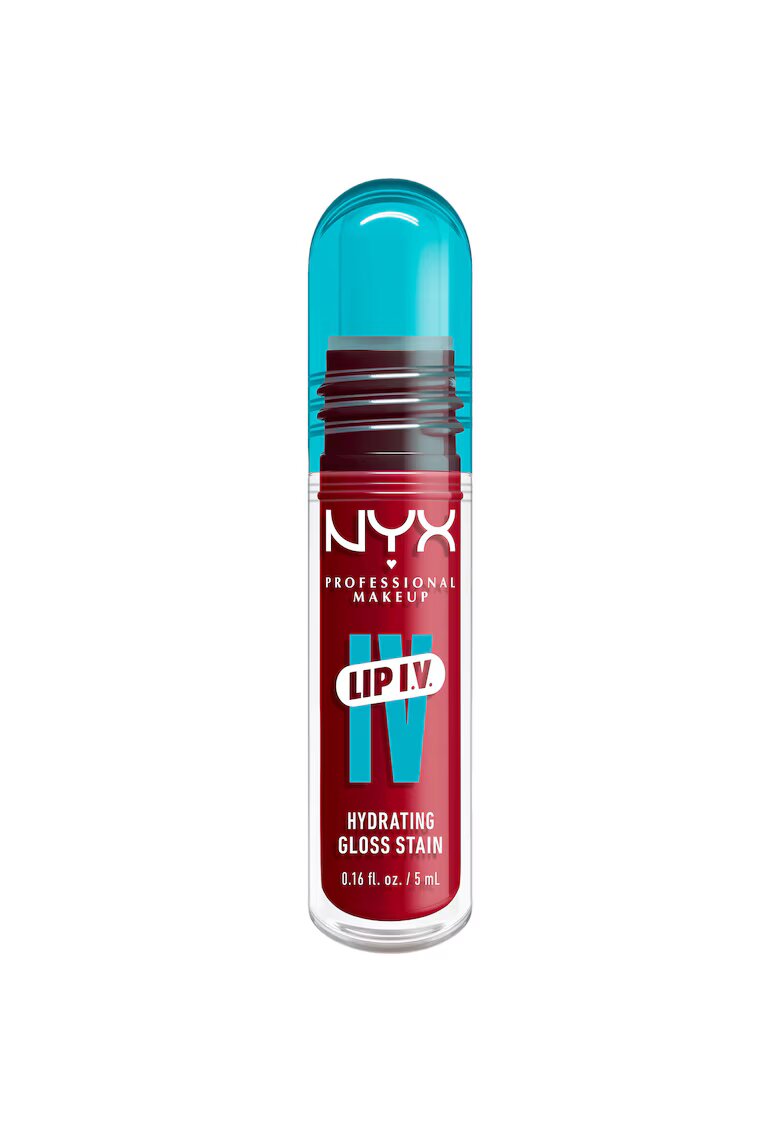 NYX Professional Makeup Luciu de buze hidratant cu efect de tint NYX PM Lip I.V. 5 ml - Red-Y.SET.WET