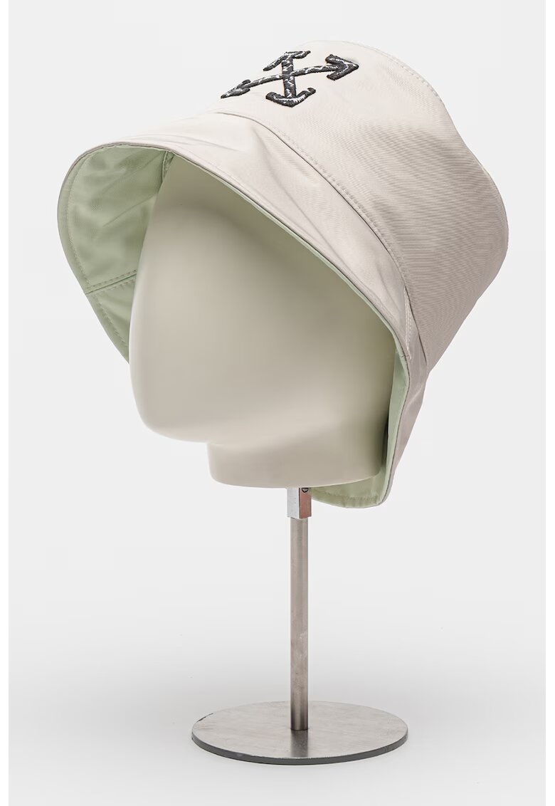 OFF-WHITE Plarie bucket cu logo brodat - Bej
