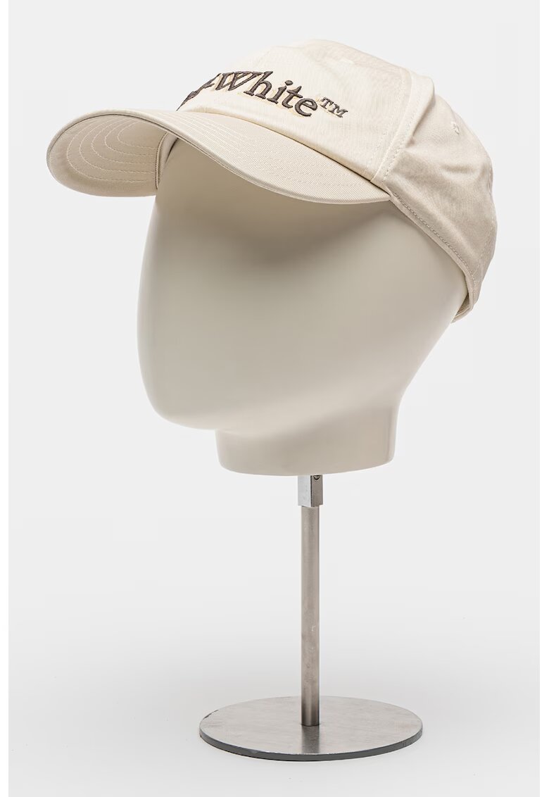 OFF-WHITE Sapca de biumbac cu logo brodat - Bej