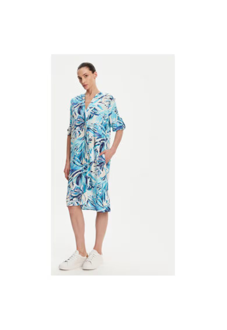 Olsen Camasa stil rochie dama 13002008 - Viscoza - Albastru - Albastru
