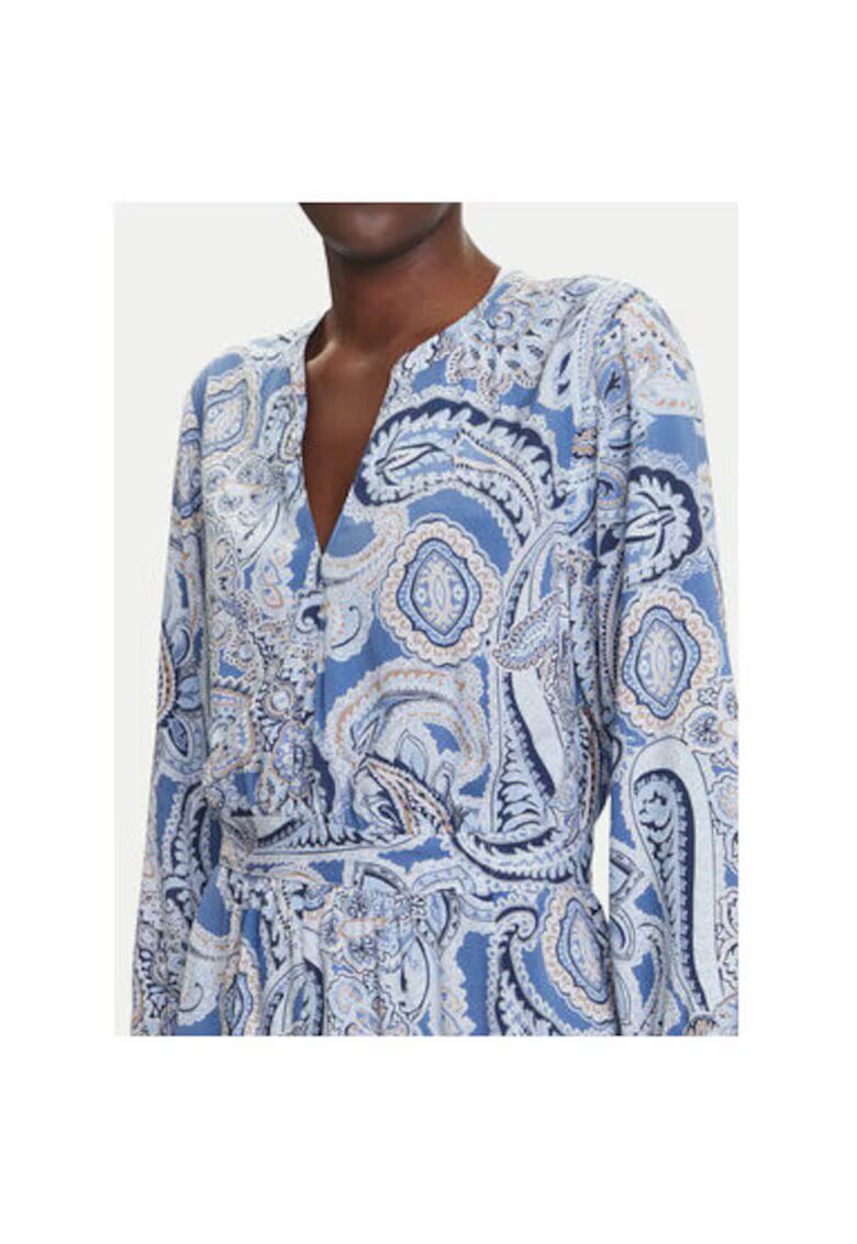 Olsen Camasa stil rochie dama 13002020 - Viscoza - Albastru - Albastru