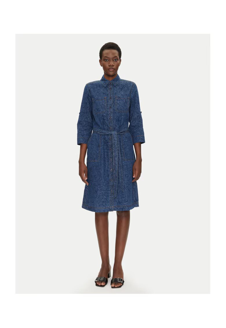Olsen Rochie - 13002015 bumbac - bleumarin - Bleumarin