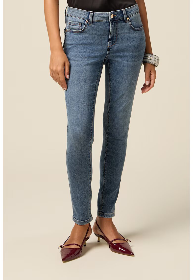 Oltre Blugi skinny cu talie medie - Albastru