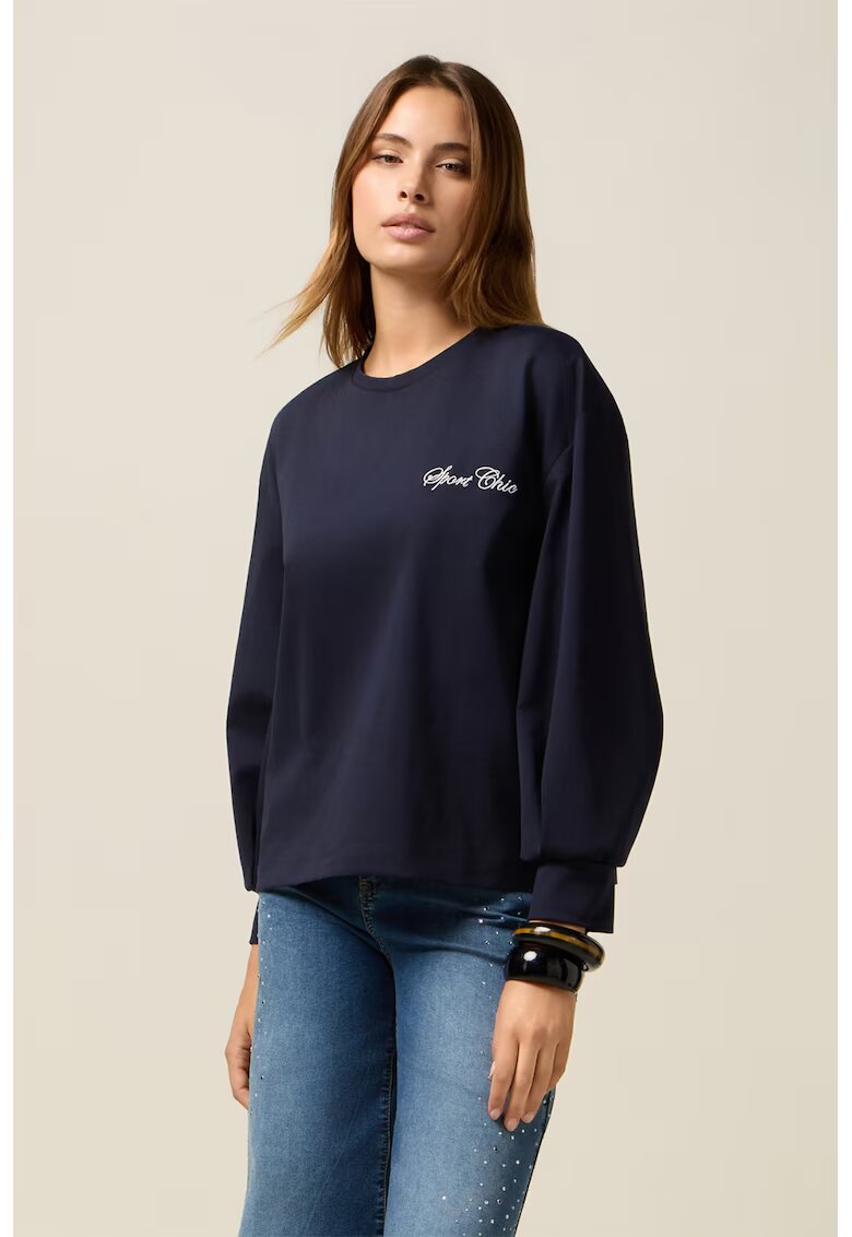 Oltre Bluza de trening lejera din amestec de bumbac - Bleumarin