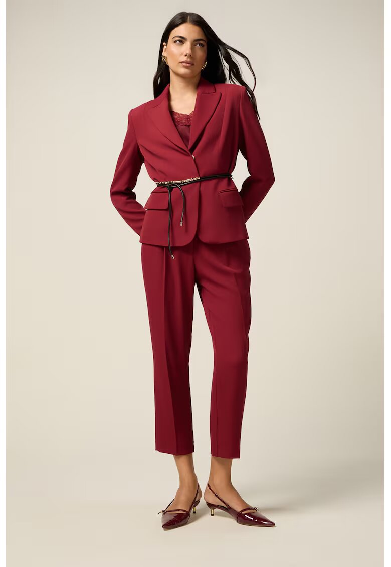 Oltre Pantaloni crop cu talie medie - Visiniu