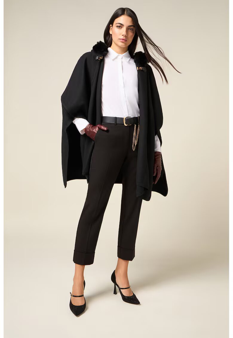 Oltre Pantaloni crop regular fit - Maro inchis