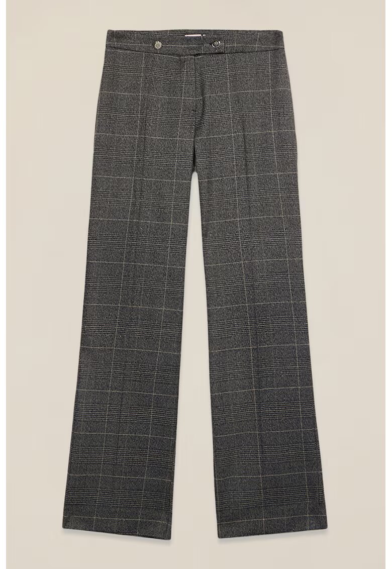 Oltre Pantaloni cu croiala ampla si model in carouri - Gri inchis