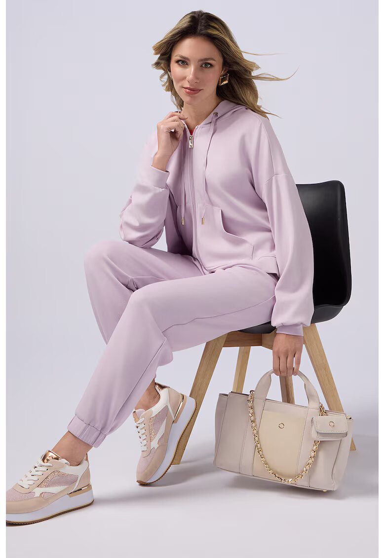 Oltre Pantaloni de trening uni cu talie inalta - Lila