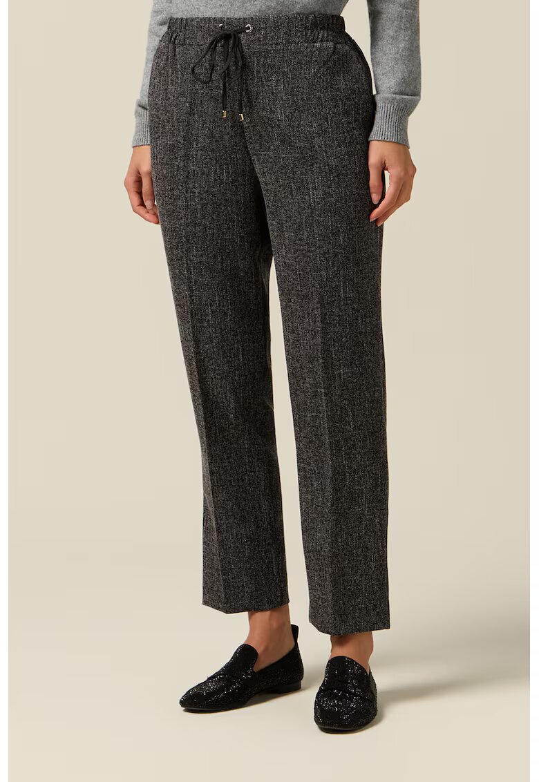 Oltre Pantaloni drepti crop cu detalii cu pensa - Gri antracit