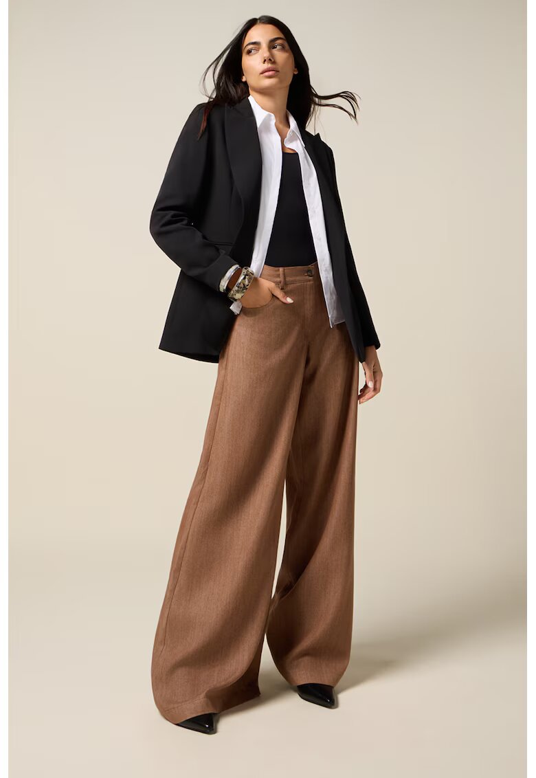 Oltre Pantaloni eleganti din lyocell si croiala ampla - Caramel