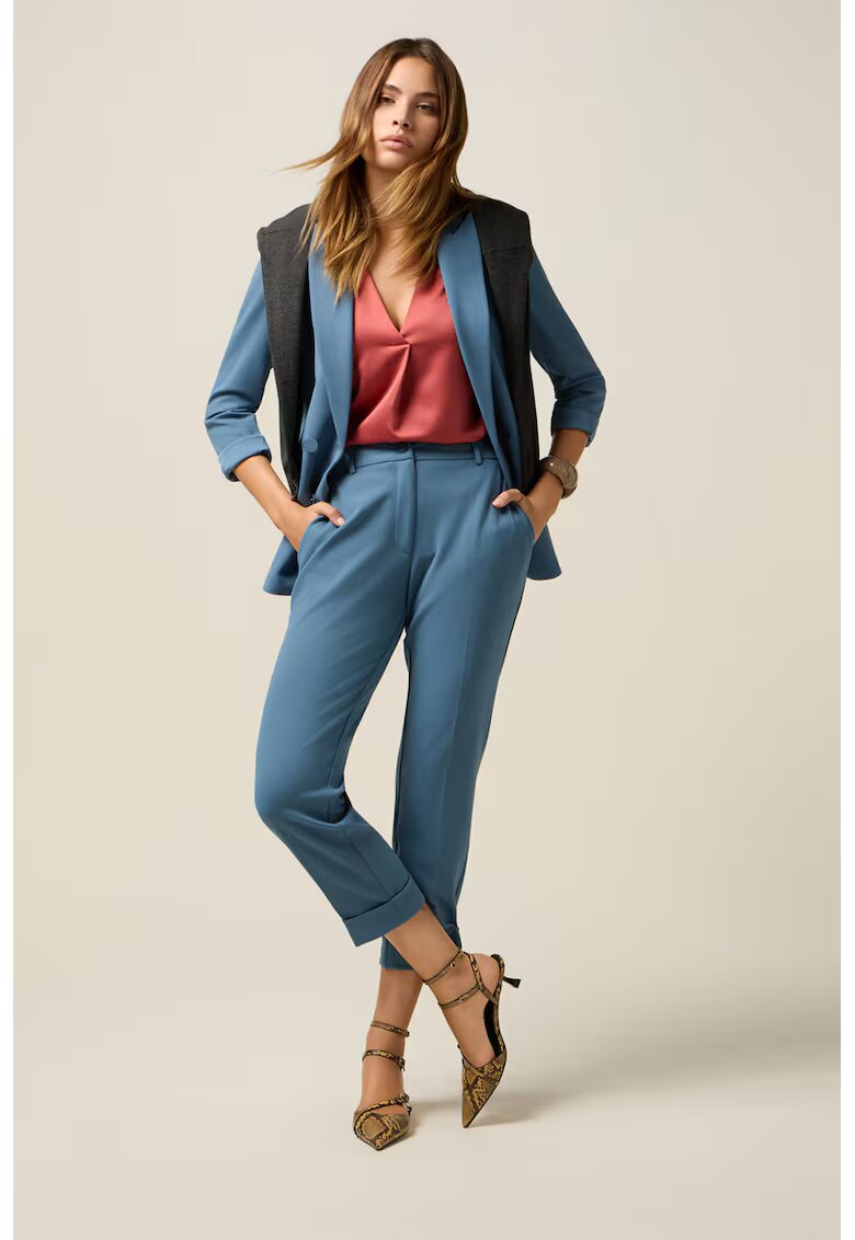Oltre Pantaloni eleganti trei sferturi - Albastru prafuit